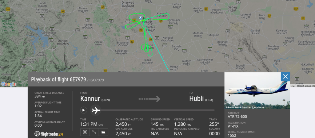 IndiGo flight 6E7979 from Kannur to Hubli suffered tyre burst on landing
