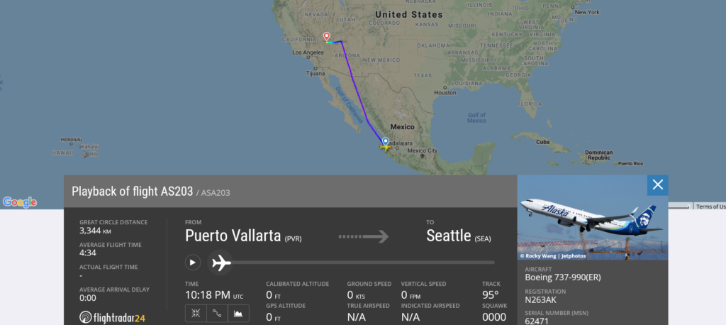 Alaska Airlines flight AS203 from Puerto Vallarta to Seattle diverted to Las Vegas due to cracked windshield