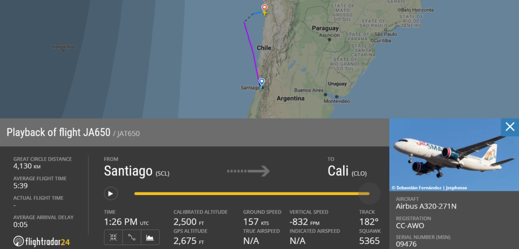 JetSMART flight JA650 diverted to Iquique due to engine issue