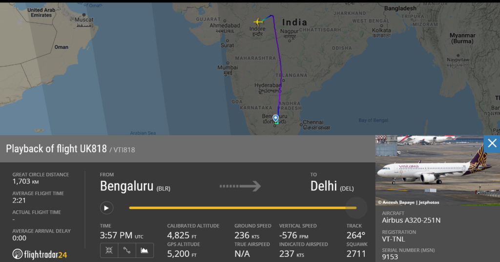 Vistara flight UK818 diverted to Indore due to medical emergency
