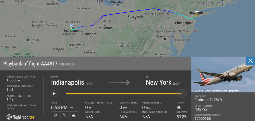 American Airlines flight AA4817 made emergency landing in New York due to unruly passenger