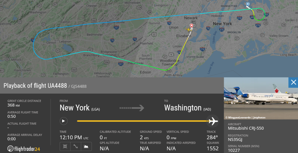 United Airlines flight UA4488 diverted to New York - Newark due to a flight control issue