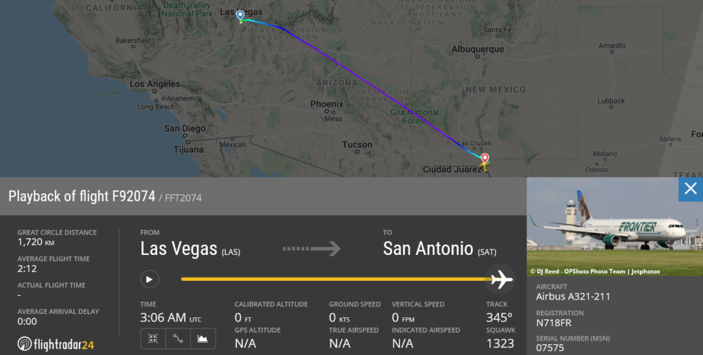 Frontier Airlines flight F92074 diverted to El Paso due to medical emergency and fumes on board